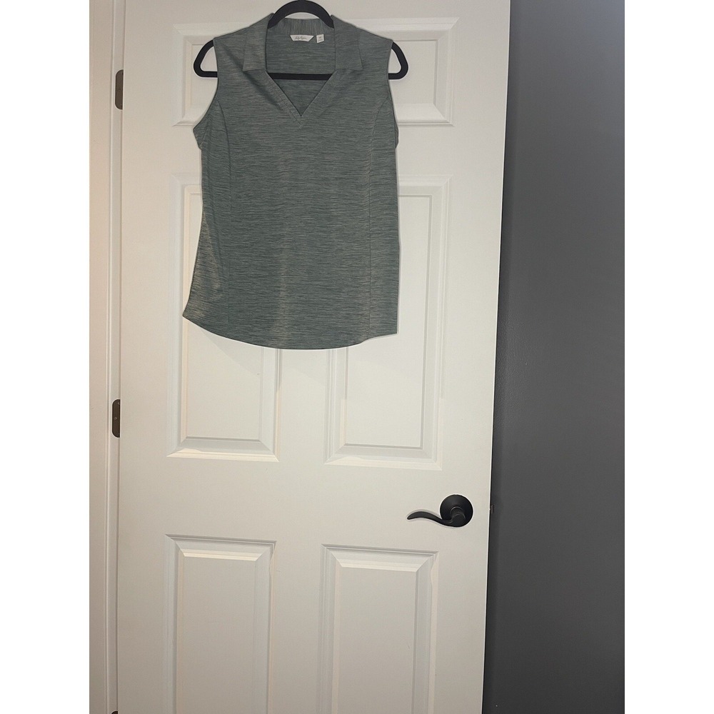 Lady Hagen Golf Polo Tank Top Medium Heathered Green